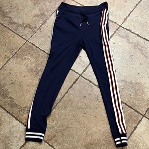 HALARA Navy Track Pants with Striped Sides